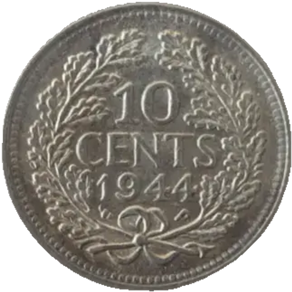 Netherlands, 10 Cents, 1944 – Queen Wilhelmina, UNC