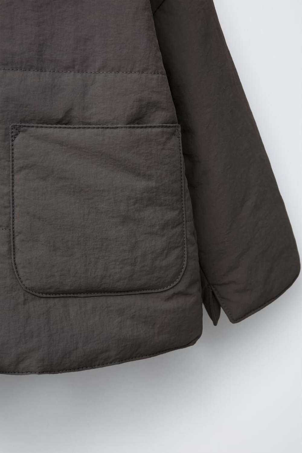 ZARA КУРТКА ИЗ НЕПРОМОКАЕМОЙ ТКАНИ, СЕРЫЙ