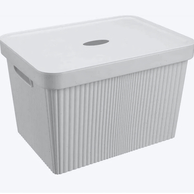 Корзина для хранения с крышкой «VELVET», цвет светло-серый флэк, 38*27*24.9см / 20л