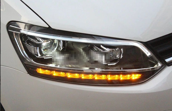 Передние фары Фольксваген Поло 2010-2019 V6 type [Комплект Л+П; яркие ходовые огни; светодиодные; биксеноновая линза; динамичный поворотник]