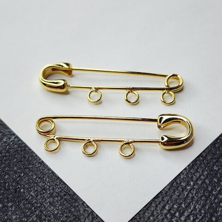 Брошь булавка, позолота, р-р 35мм, люкс фурнитура