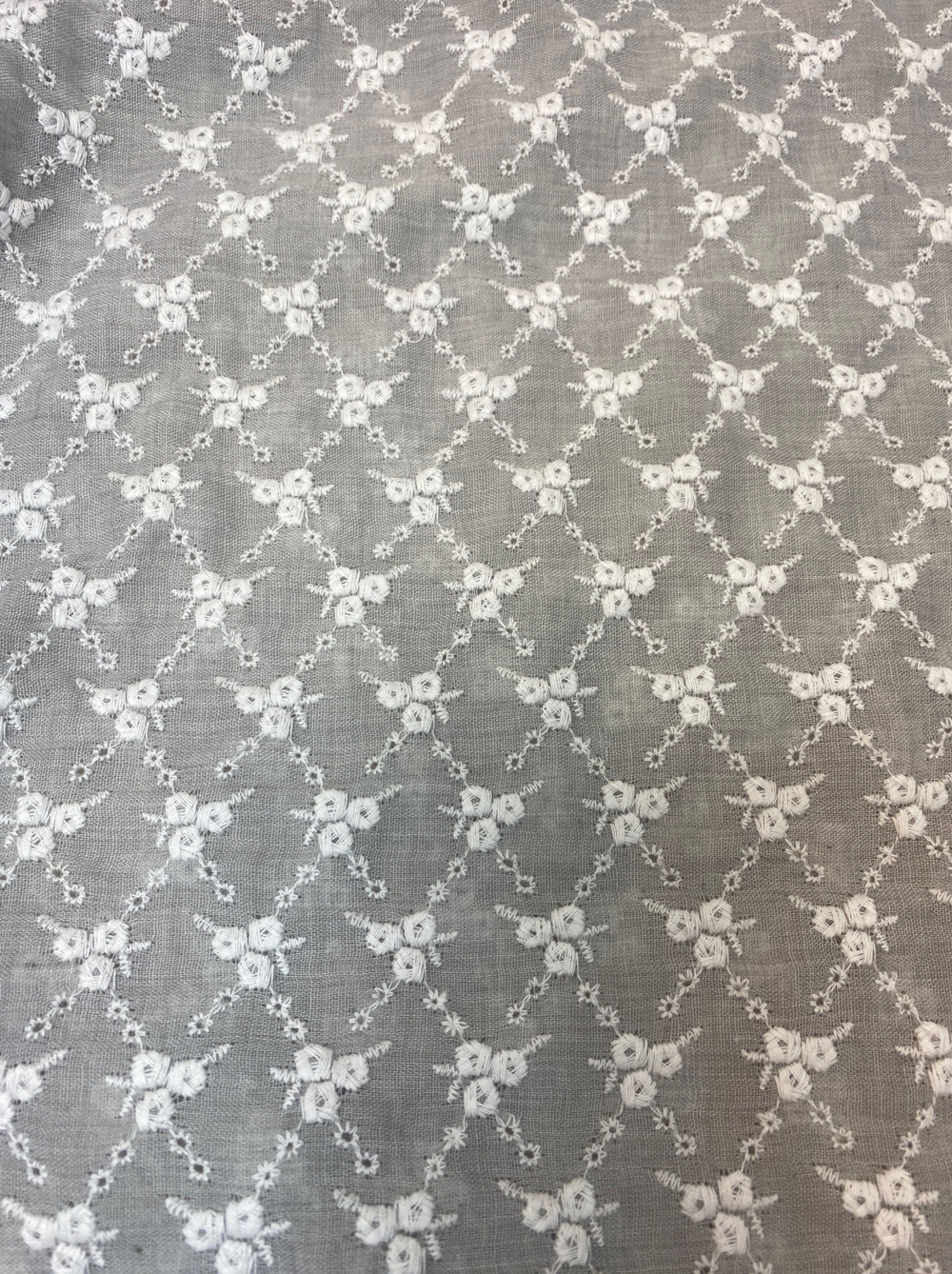 Ткань Батист натуральный хлопок 100%с вышивкой (Италия) ш-140см цена за 1м