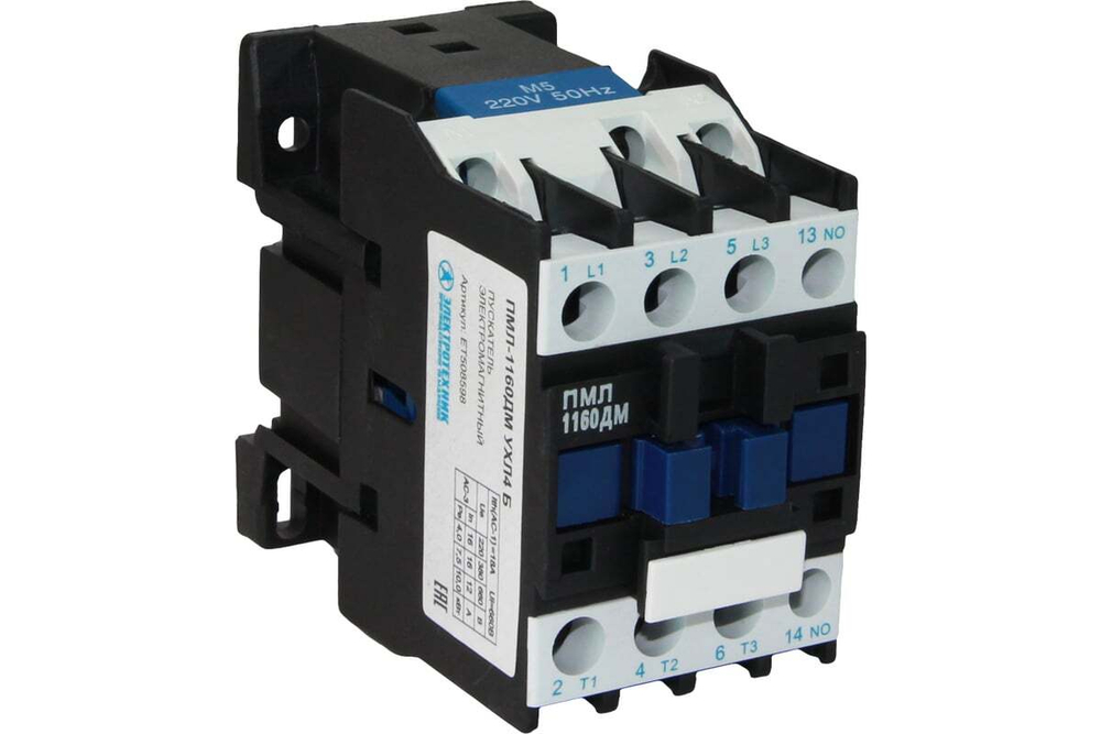 Пускатель электромагнитный ПМЛ-1160ДМ УХЛ4 Б, 220В/50Гц, 1з, 16А, , без реле, IP20 ЭТ ET508598