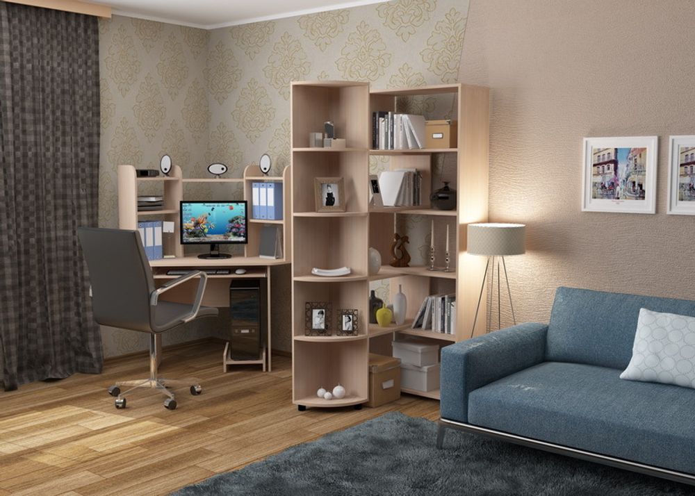 Полка «Стеллаж 2» (дуб млечный)