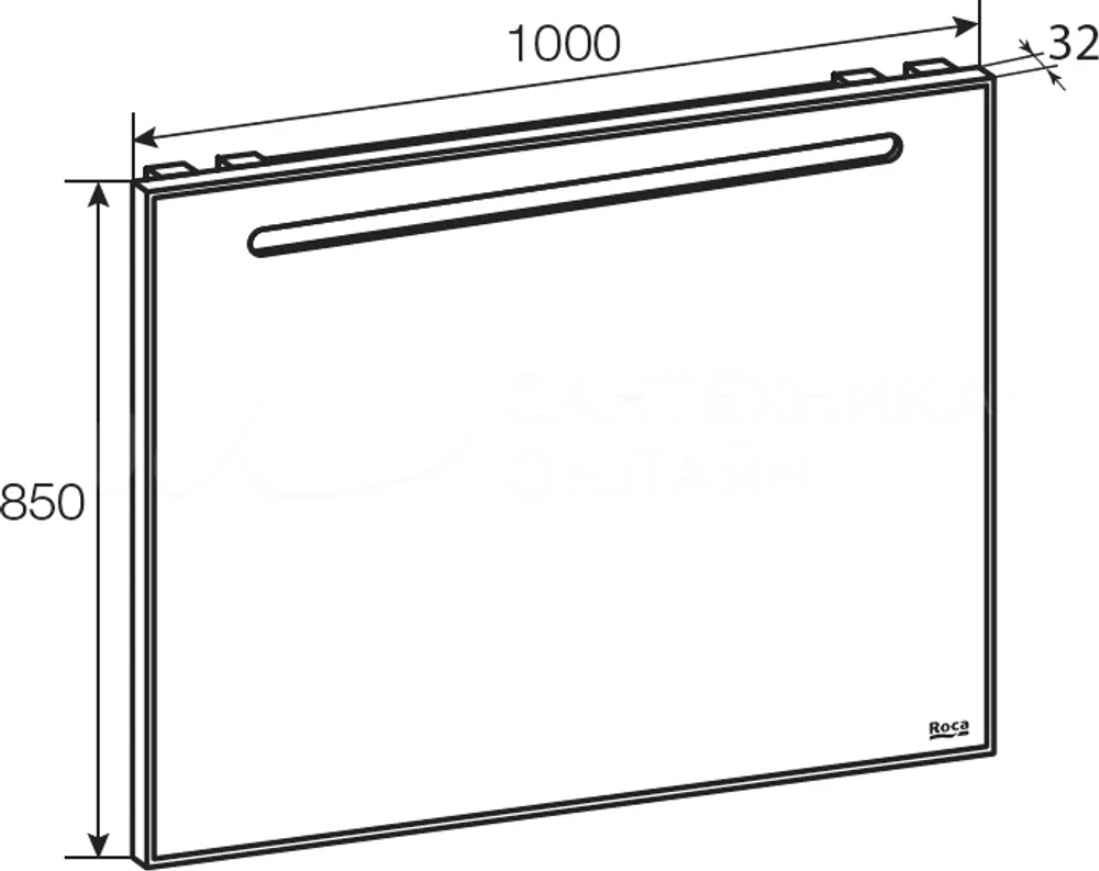 Зеркало Roca The Gap с подсветкой 100 ZRU9302809