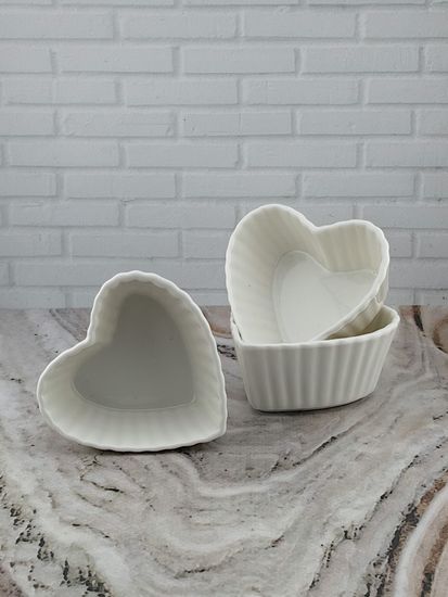 Набор порционных керамических формочек 3 шт., сердце