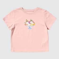 UNIQLO ФУТБОЛКА С ПРИНТОМ  MOFUSAND UT, РОЗОВЫЙ