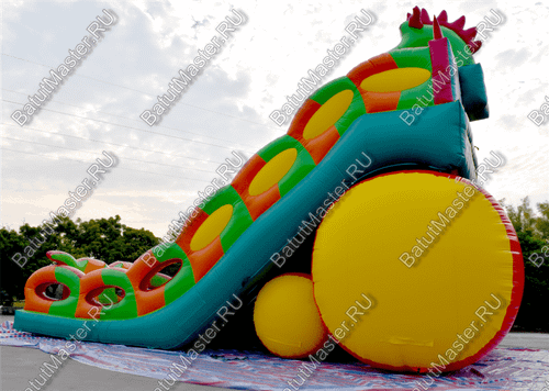 Батут-горка "Дракон 2" без шипов, 15*7*11 м