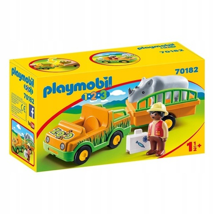 Конструктор Playmobil 1.2.3 Транспортное средство для носорогов 70182