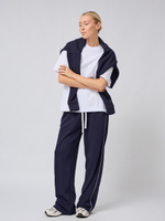 Штаны широкие с кантом из футера