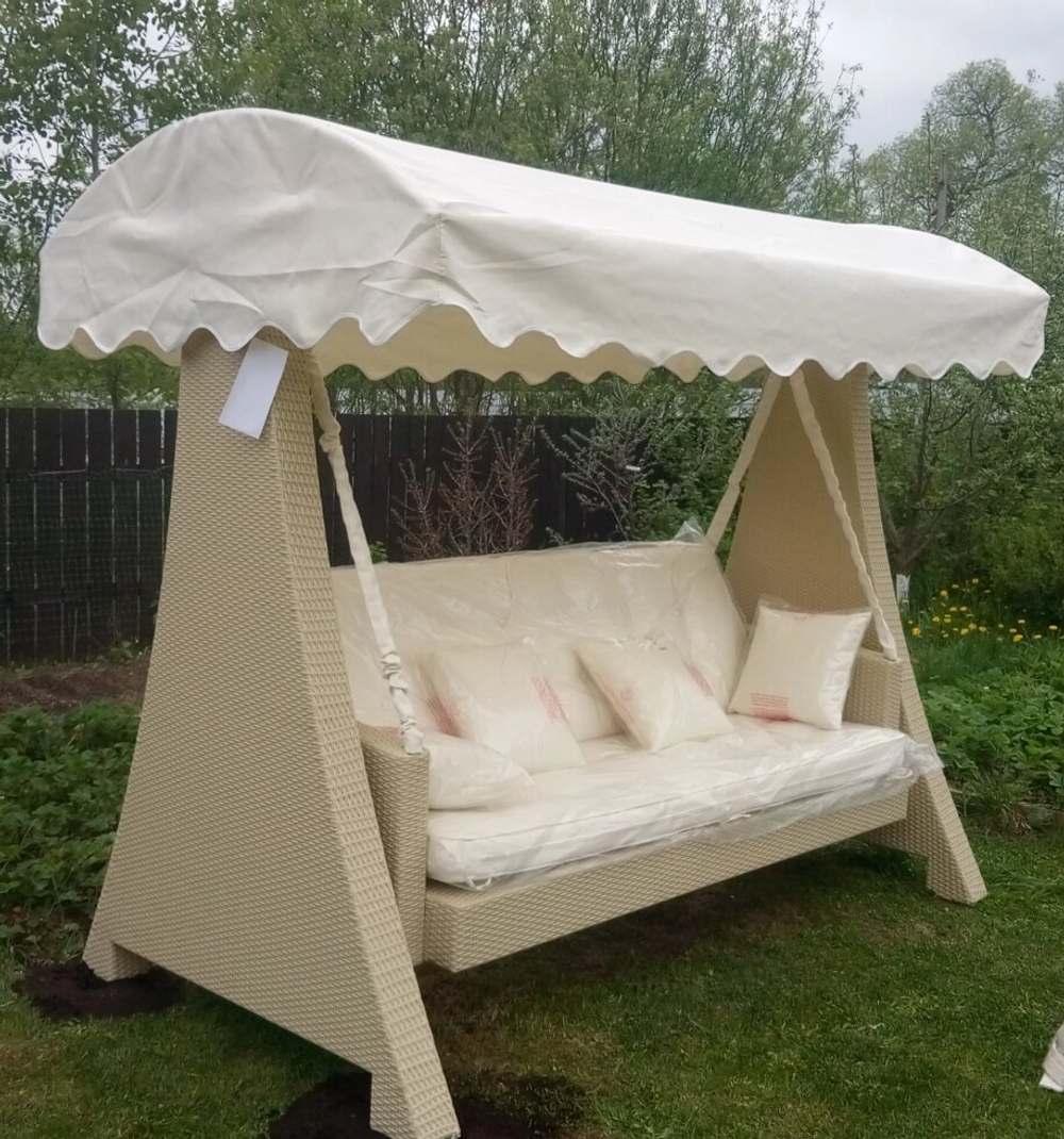 Раскладные качели Princess из ротанга, бежевый