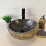 Раковина из речного камня RS-66030 36х32х15 из натурального камня