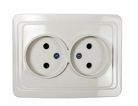 Розетка накладная 2-местная без заземления 16А встраиваемая