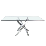 Стол обеденный прямоугольный Angel Cerda F2133 /1061 стекло 180x95 с ножками из нержавеющей стали