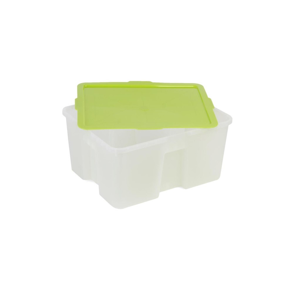 Контейнер пластиковый, прозрачный, с цветной крышкой