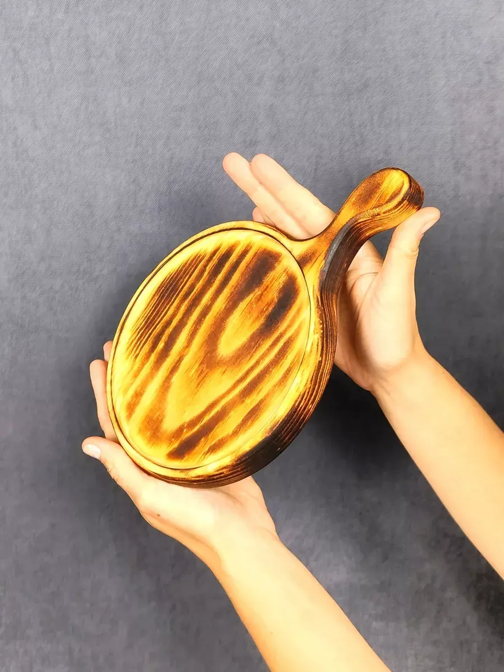 Менажница деревянная для подачи, сервировки "Гамбургер"