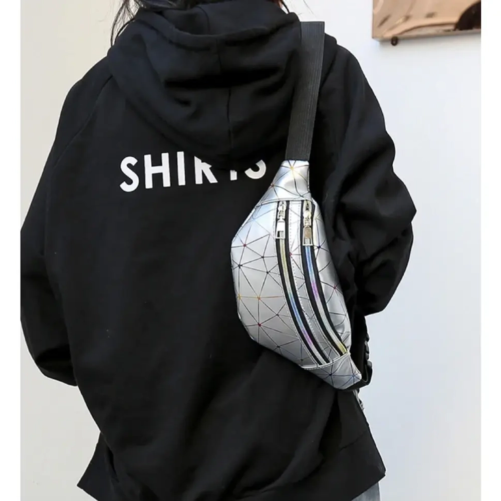 Сумка на пояс «Harizma», цвет серебро, 31*12 см