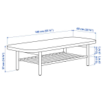Журнальный стол - IKEA LISTERBY/ИКЕА ЛИСТЕРБИ, 140x60х37 см, дубовый шпон