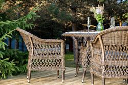 "Дольче" обеденная группа из искусственного ротанга, цвет коричневый