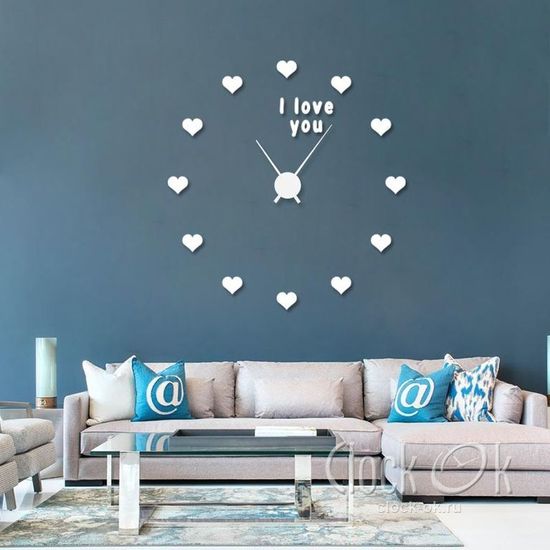 Настенные 3D часы I love you