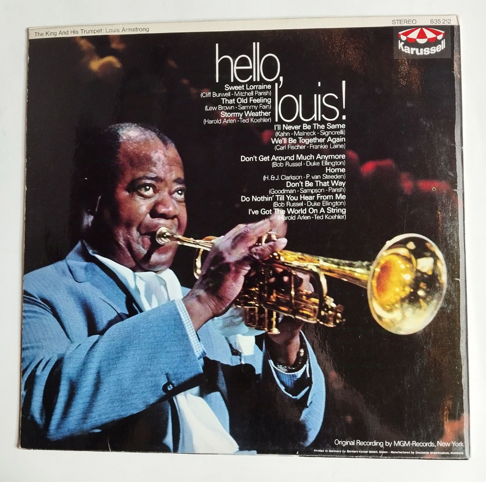 Винтажная виниловая пластинка LP Louis Armstrong Hello, Louis (Germany 1969)