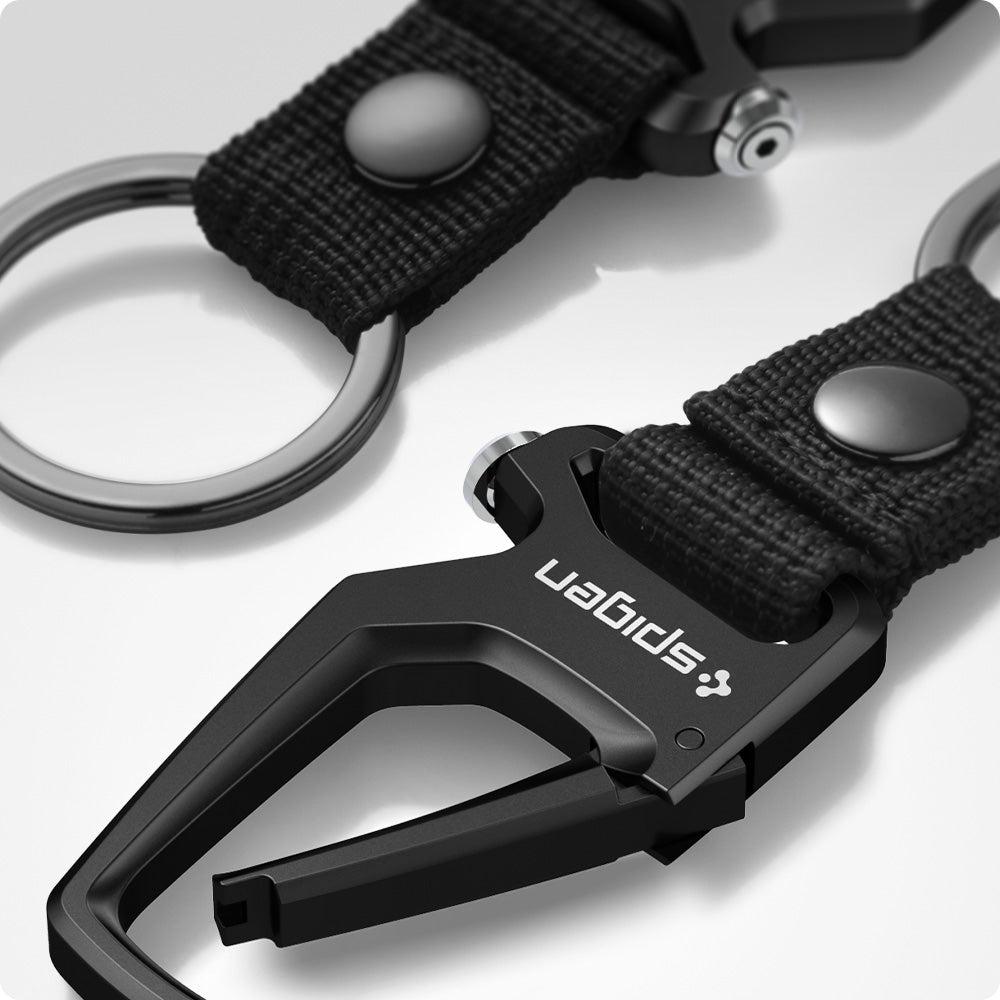 Брелок для ключей Spigen Carabiner With KeyRing 1 Pack, black