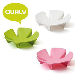 Ваза для фруктов Flower белая Qualy