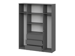 Денвер шкаф четырехстворчатый / Графит серый