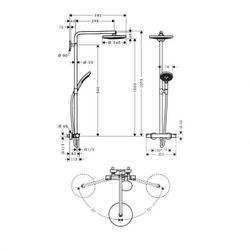 Raindance Select S 240 2jet Showerpipe, ½’27129000