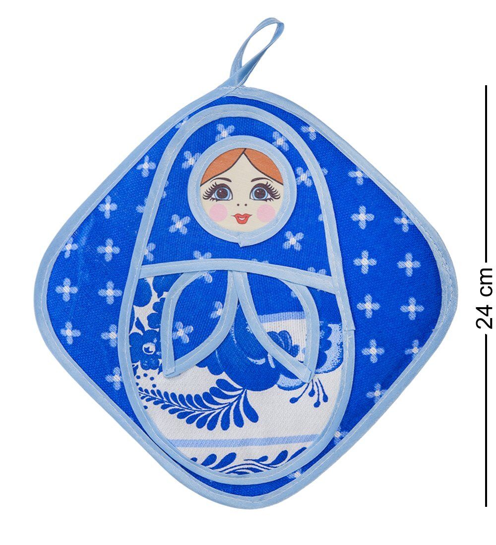 ТК-246 Прихватка «Матрешка» квадратная (синий) - Вариант A
