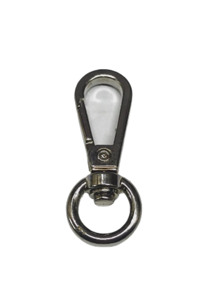 Карабин на вертлюге под цепочку 10 мм, никель(CS-300)