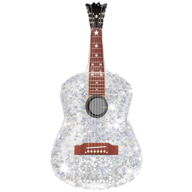 К 35"/89 см Гитара Серебристая, Блеск