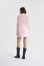 Юбка мини из розовой экокожи