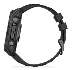 Умные часы Garmin Fenix 8 Amoled 51mm, Sapphire Lens, Carbon Gray DLC Titanium + Black Silicone Band