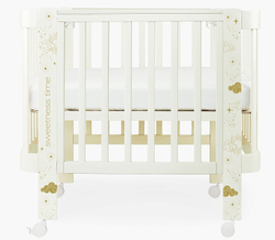 Детская кроватка-трансформер Happy baby Mommy Love в комплекте с расширением 160х70 milky