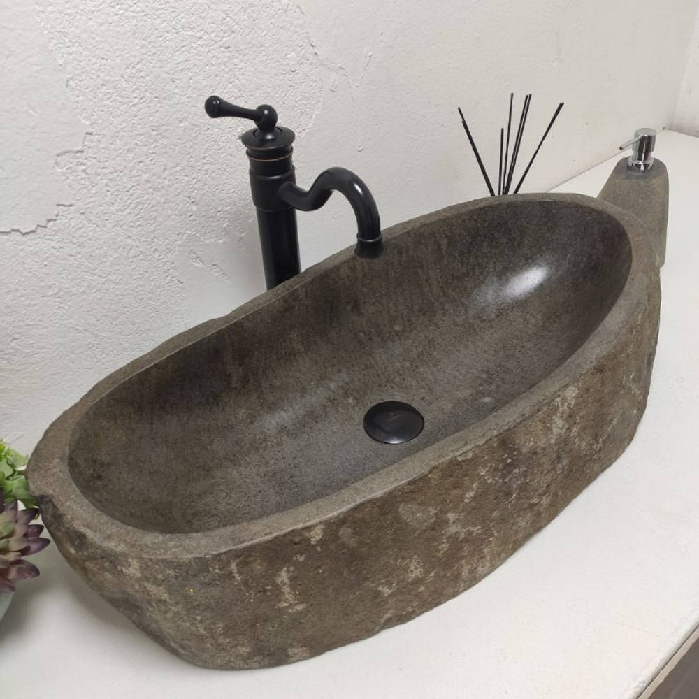 Раковина из речного камня RS-61908 (73*35*16)