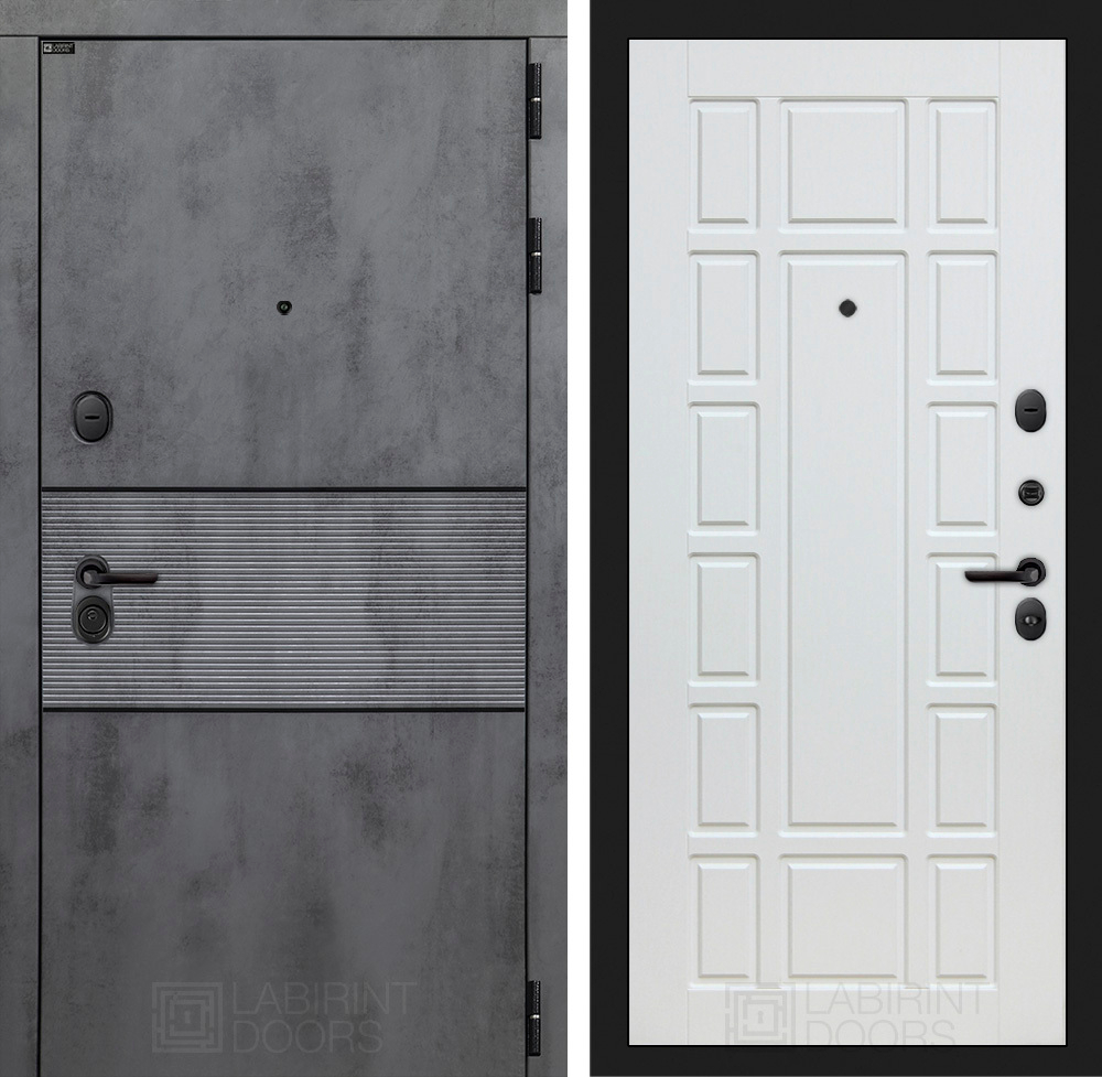 Дверь входная Лабиринт INFINITY  12 Белое дерево   металлическая