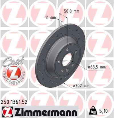 ZIMMERMANN - 250136152-ZIM - Brake Disc