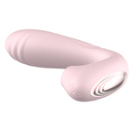 Нежно-розовый L-образный вибратор - 12,3 см.