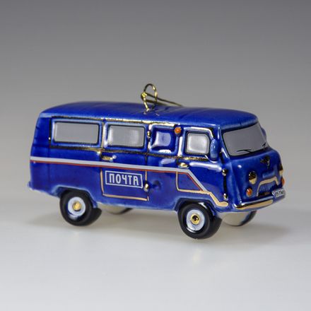 Фарфоровая ёлочная игрушка автомобиль Буханка Почта