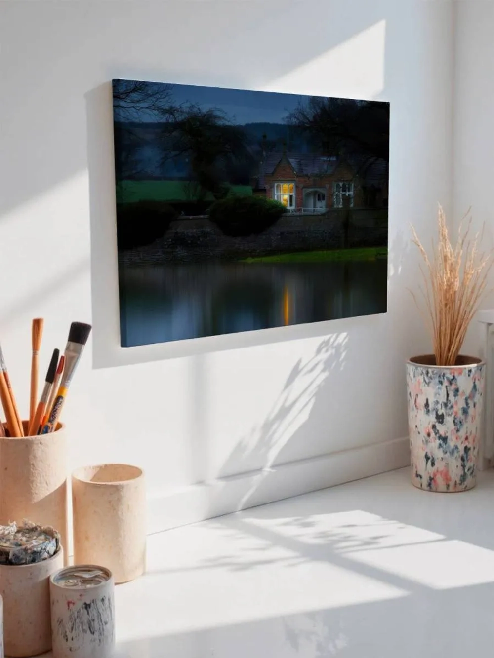 Картина на стену 40 X 50 Дом у озера