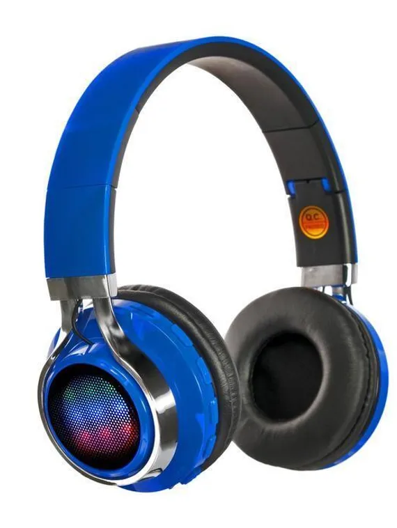 Наушники беспроводные LuazON RX-1 TM-021, накладные, BT 4.2, 250 мАч, LED, FM,microSD,синие