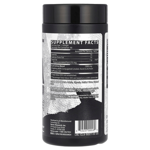 Nutrex Research, CLA 1000, 1000 мг, 90 мягких таблеток