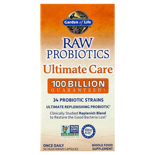 Garden of Life, RAW Probiotics Ultimate Care, 30 вегетарианских капсул