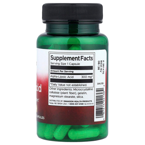 Swanson, Альфа-липоевая кислота, 300 мг, 60 капсул