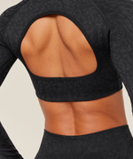 Топ GYMSHARK Adapt Animal X Whitney Long Sleeve Crop Top Black