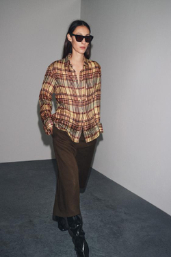 ZARА ДЛИННЫЕ ШОРТЫ ИЗ СМЕСОВОГО ЛЬНА — ZW COLLECTION, ШОКОЛАДНЫЙ