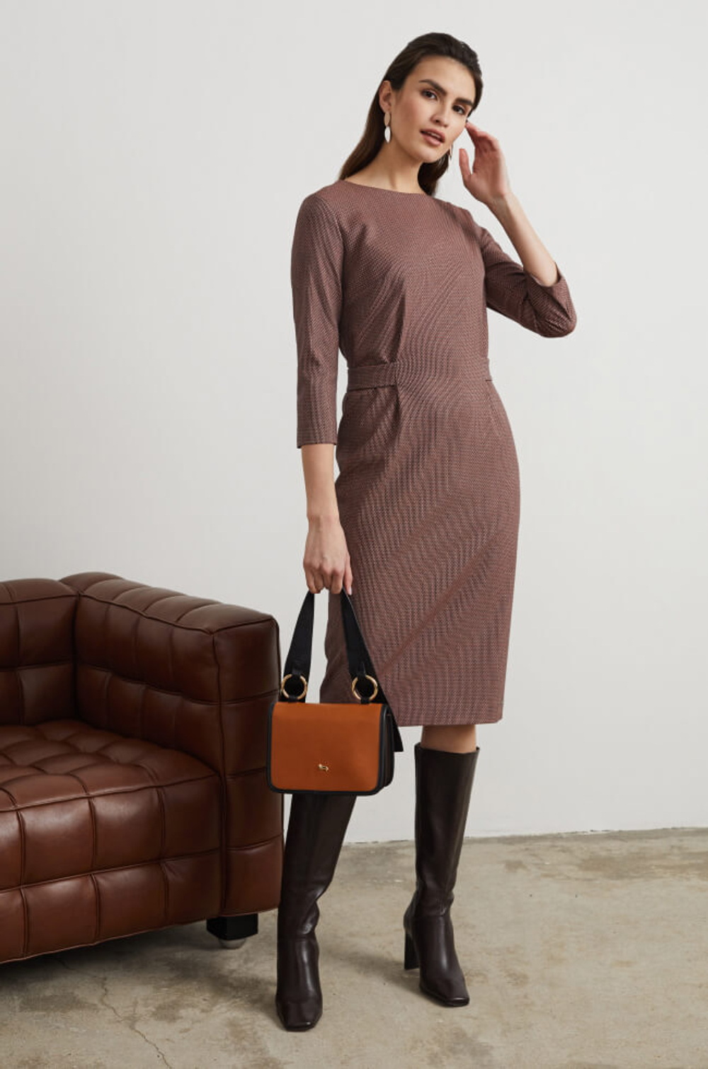 51195 Платье женское (терракотовый меланж)