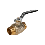 Кран шаровой полнопроходной STOUT - 3/4" (НР/НР, PN40, Tmax 150°C, ручка-рычаг черная)