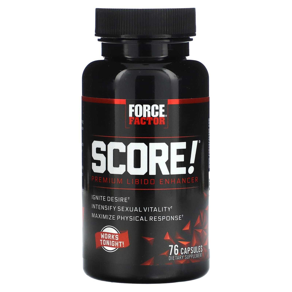 Force Factor, Score!®, премиальный препарат для повышения либидо, 76 капсул